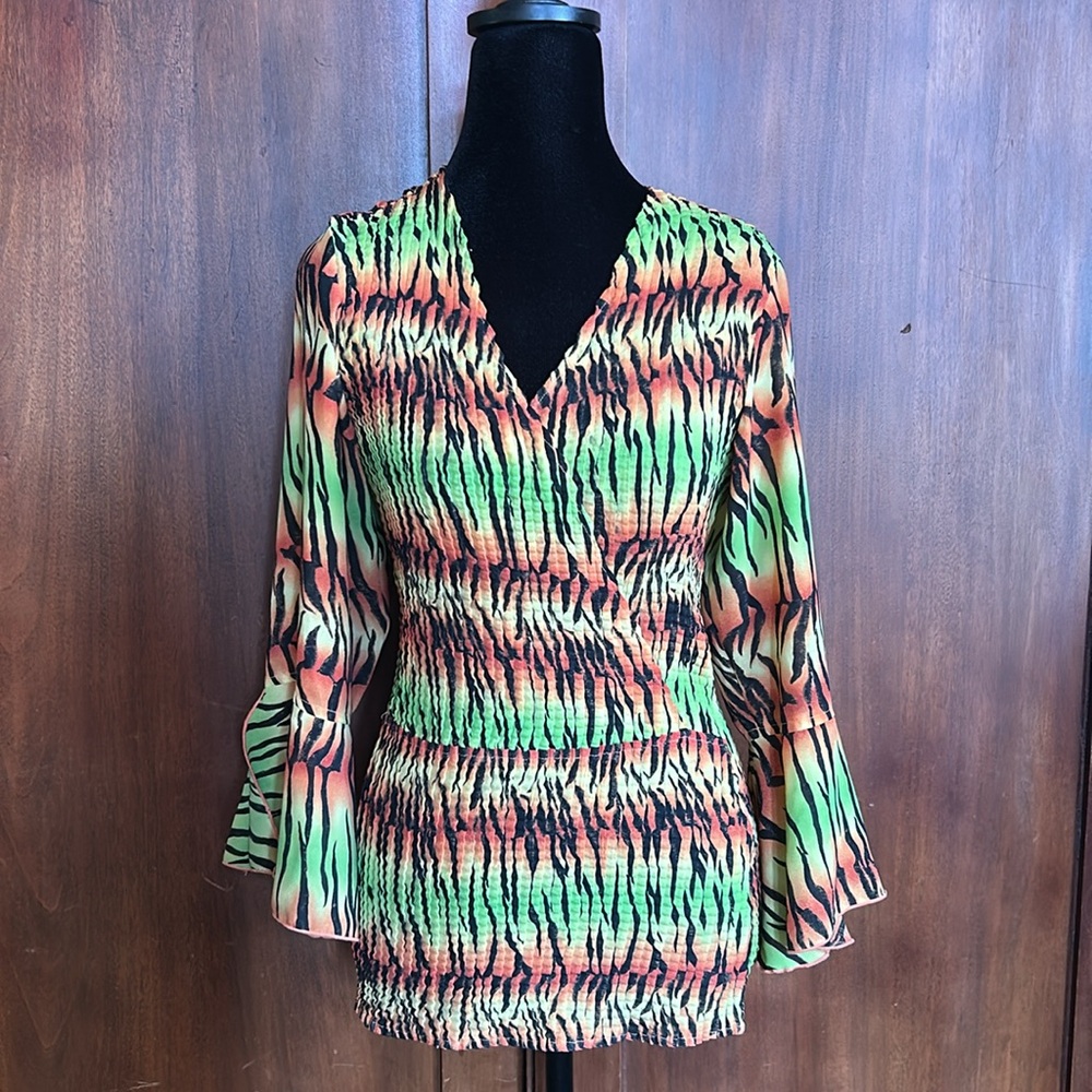 Y2K Psychedelic Tiger Top S/M